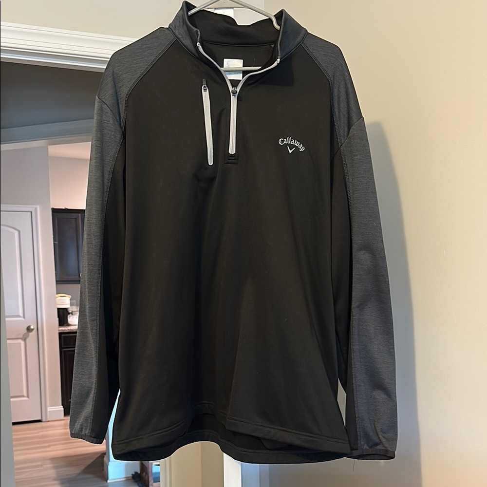 Callaway Black and Gray Golf Pullover, Quarter Zip